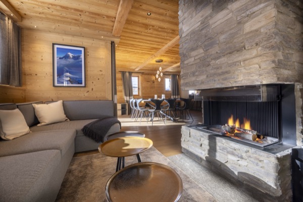 Living room with fireplace